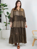 Young Threads Patchwork Dress in Amber