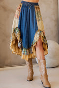 Young Threads Boho Patchwork Hi/Low Skirt