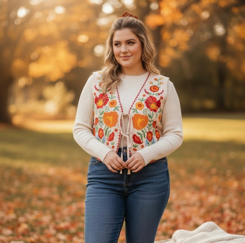 Haptics Fall Embroidered Vest